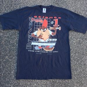 Vtg 1993 TAZ”The Crunch Is On”Atlanta BRAVES Sz L